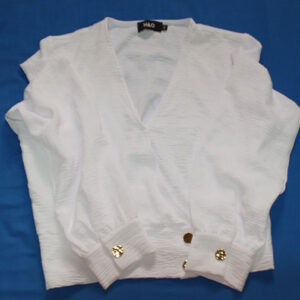 Blusa mujer blanca botones dorados